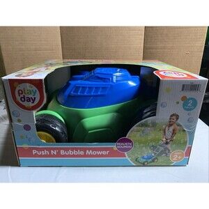 Play Day Push N Bubble Mower Toy with Realistic Sounds! & 4oz Bubble Solution
